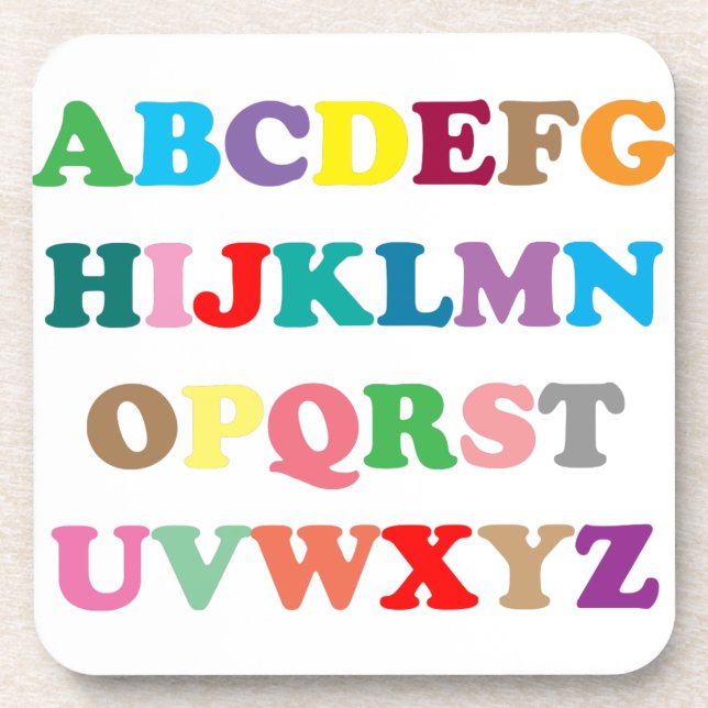 ABC's colourful letters Coaster (Front)