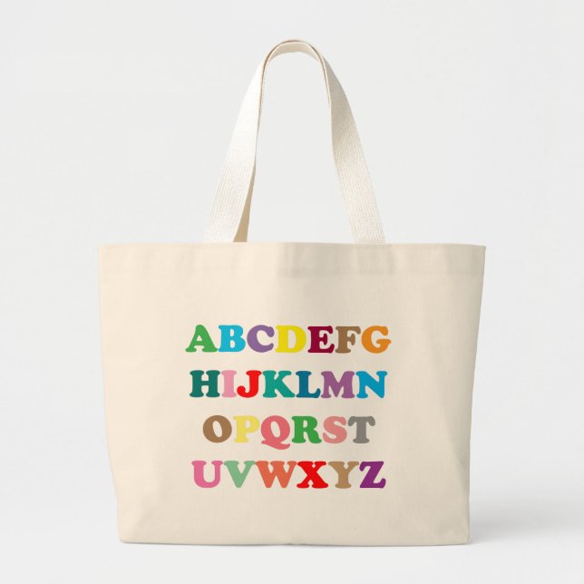 ABC's colourful letters Large Tote Bag (Front)