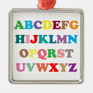ABC's colourful letters Metal Ornament