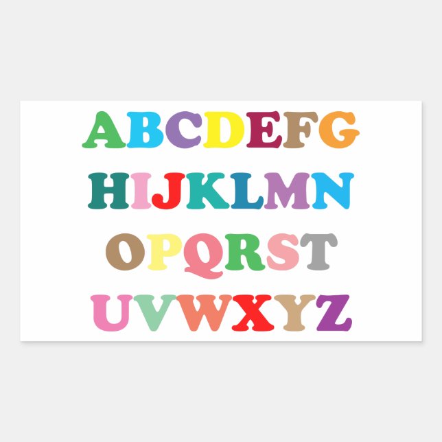 ABC's colourful letters Rectangular Sticker (Front)