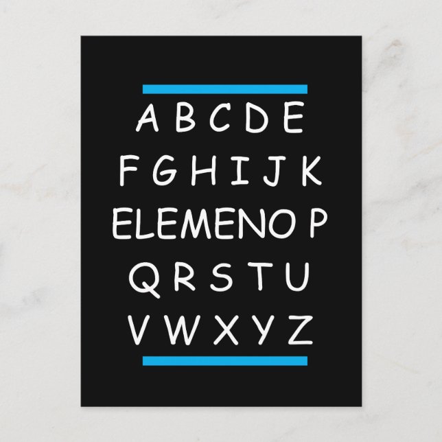 ABC's Funny Sarcastic Grammar Postcard (Front)