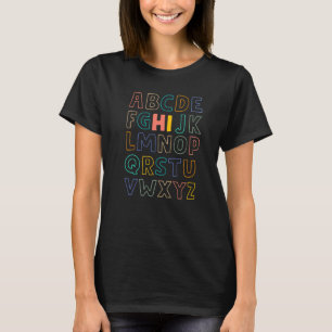 Abcs Hi Kindergarten Alphabet Back To School Teach T-Shirt