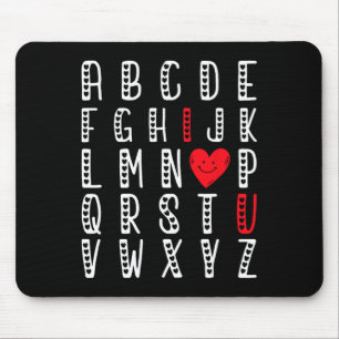 Abc's I Love U Cute I-love-you Alphabet Teacher Va Mouse Pad