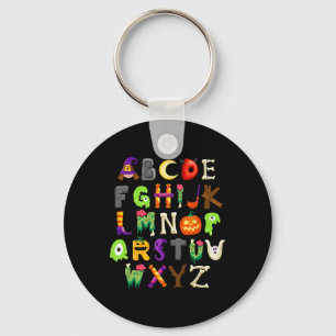 Abcs Learning Kindergarten Teacher Funny Halloween Key Ring