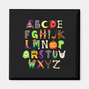 Abcs Learning Kindergarten Teacher Funny Halloween Magnet