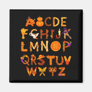 Abcs Learning Kindergarten Teacher Thanksgiving Al Magnet