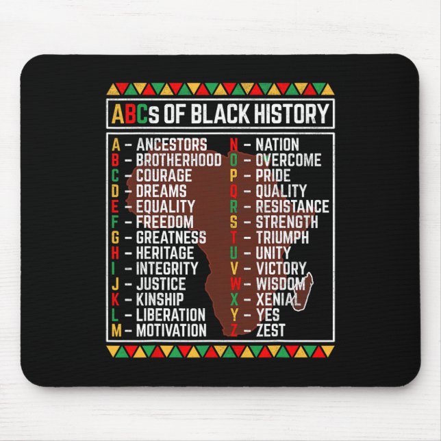 Abcs Of Black History Month Alphabet Learning For  Mouse Pad (Front)