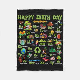 Abcs Of Earth Day Teacher Save Our Planet Nature E Fleece Blanket