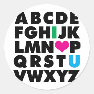 ABC's of Love Classic Round Sticker