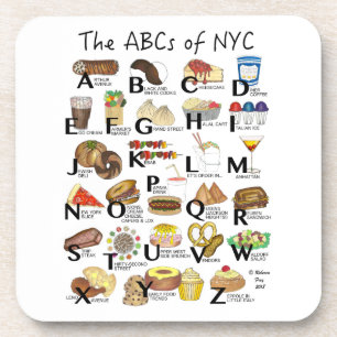 ABCs of NYC Iconic New York City Foods Alphabet Coaster