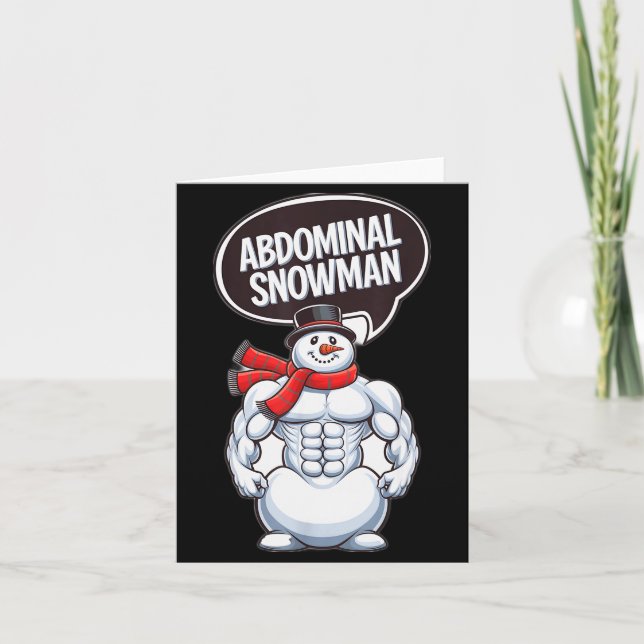 Abdominal Snowman 6 Pack Abs Christmas For Men Gym Card (Front)