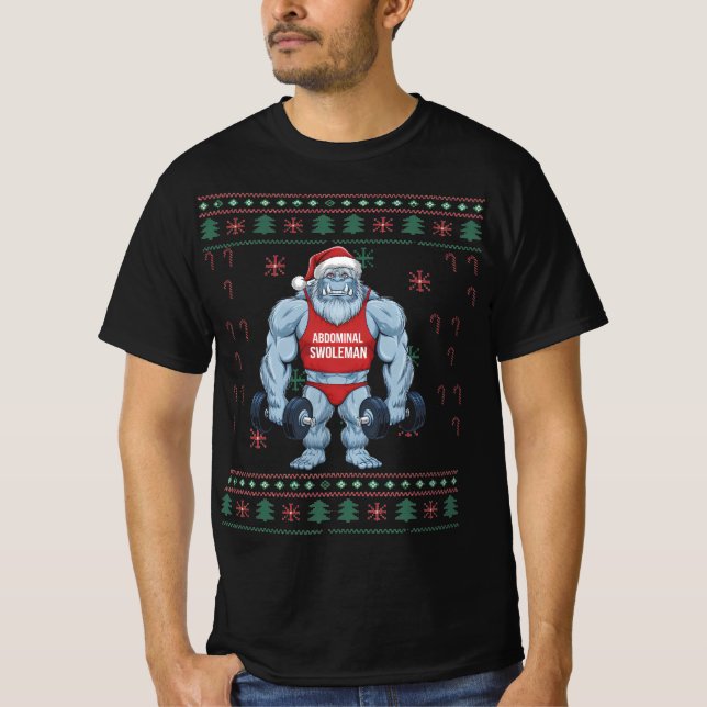 Abdominal Snowman Xmas Jumper T-Shirt (Front)