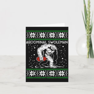Abdominal Swoleman Yeti Fun Christmas Gym Weightli Card