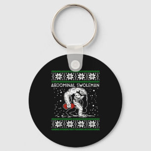 Abdominal Swoleman Yeti Fun Christmas Gym Weightli Key Ring