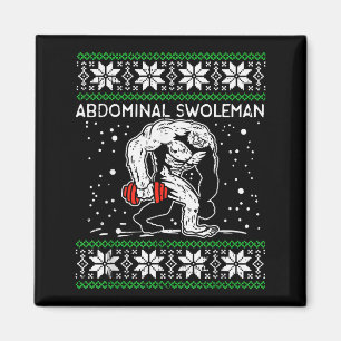 Abdominal Swoleman Yeti Fun Christmas Gym Weightli Magnet