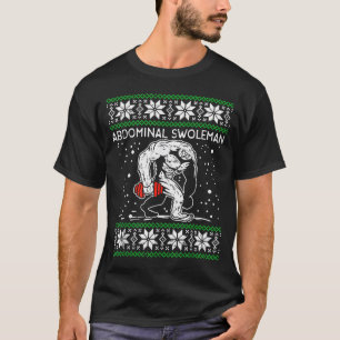 Abdominal Swoleman Yeti Fun Christmas Gym Weightli T-Shirt