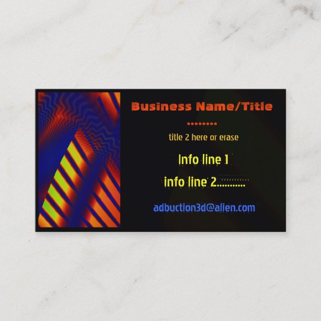 Abduction 3D Abstract PRINTING TECH GEEK MEDIA Business Card (Front)