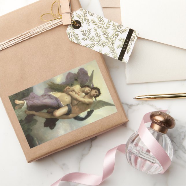 Abduction (aka Ravishment) of Psyche by Bouguereau Rectangular Sticker (Gifting)