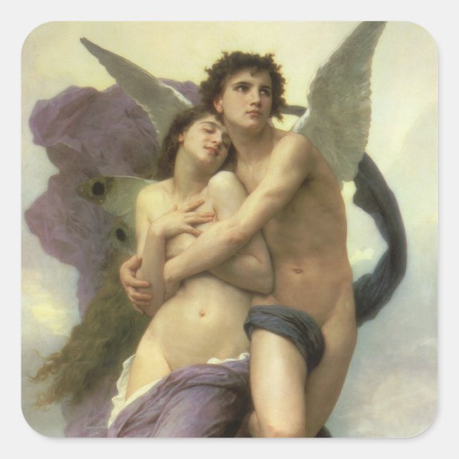 Abduction (aka Ravishment) of Psyche by Bouguereau Square Sticker (Front)