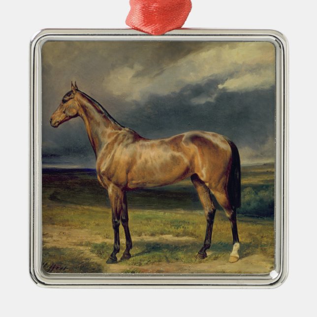 Abdul Medschid' the chestnut arab horse, 1855 Metal Tree Decoration (Front)