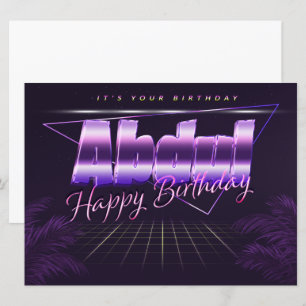 Abdul Name Vorname lila retro Karte Geburtstag Card