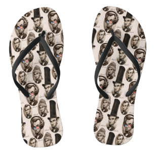Abe Chillincoln Lincoln Pattern Thongs
