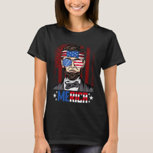 abe lincoln American flag patriots men 4th of July T-Shirt