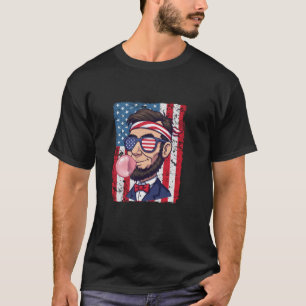 Abe Lincoln Blowing Bubble Funny 4th Of July Men W T-Shirt