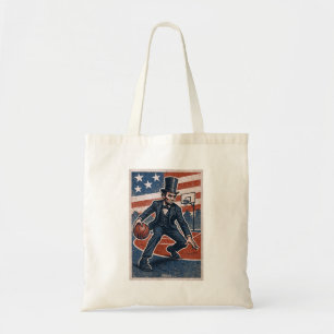 Abe Lincoln Dribbling - Aamerican Basball Player Tote Bag