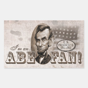 Abe Lincoln Fan Rectangular Sticker
