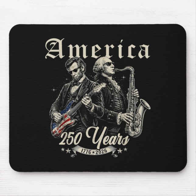 Abe Lincoln Founding Father Playing Guitar Mouse Pad (Front)