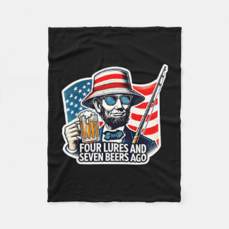 Abe lincoln four lures seven beers ago fishing fleece blanket