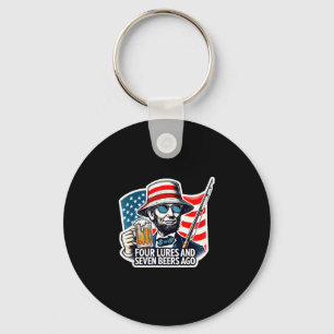 Abe lincoln four lures seven beers ago fishing key ring