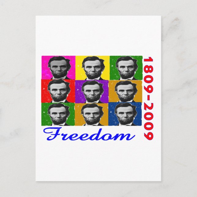 Abe Lincoln FREEDOM 1809 2009 Unique Gifts Postcard (Front)