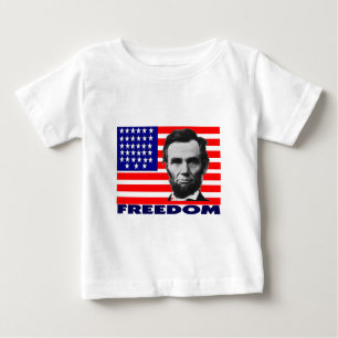 Abe Lincoln "Freedom" Flag Art Gifts--Unique Baby T-Shirt