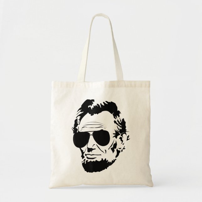 Abe Lincoln Funny Abraham Lincoln Portrait with Su Tote Bag (Front)