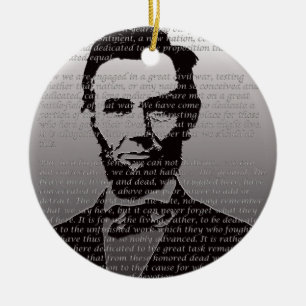 Abe Lincoln Gettysburg Address Ceramic Tree Decoration