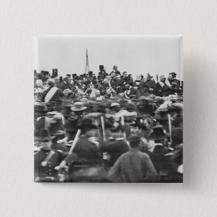 Abe Lincoln Gettysburg Address: End of Civil War 15 Cm Square Badge