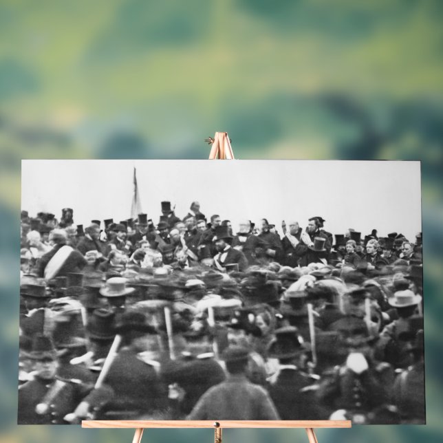 Abe Lincoln Gettysburg Address: End of Civil War Acrylic Sign (Neutral)