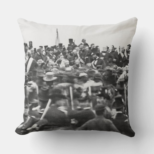 Abe Lincoln Gettysburg Address: End of Civil War Cushion (Front)