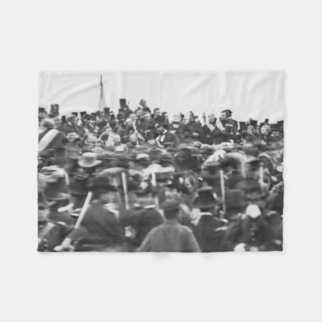 Abe Lincoln Gettysburg Address: End of Civil War Fleece Blanket (Front (Horizontal))