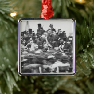 Abe Lincoln Gettysburg Address: End of Civil War Metal Ornament