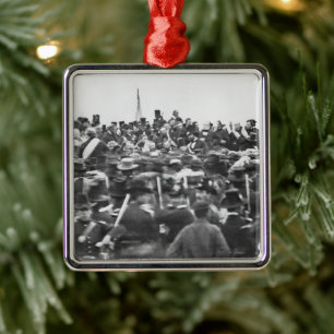 Abe Lincoln Gettysburg Address: End of Civil War Metal Ornament