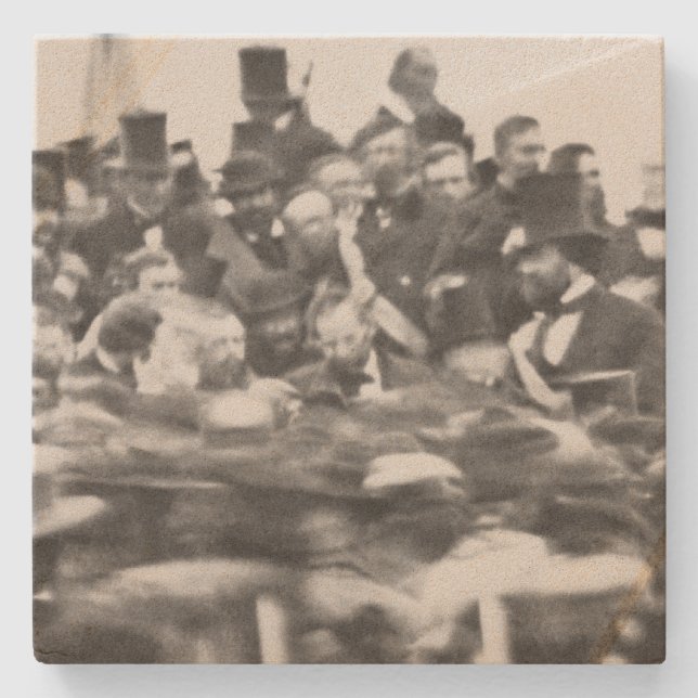 Abe Lincoln Gettysburg Address: End of Civil War Stone Coaster (Front)