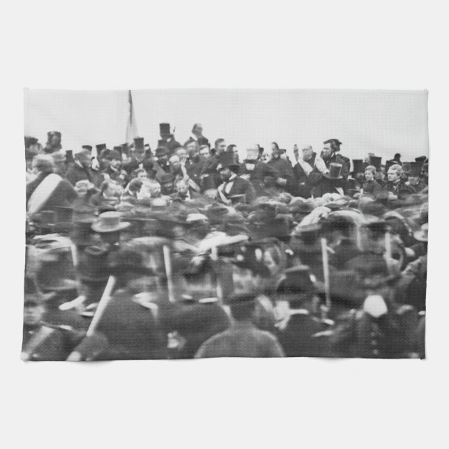 Abe Lincoln Gettysburg Address: End of Civil War Tea Towel (Horizontal)