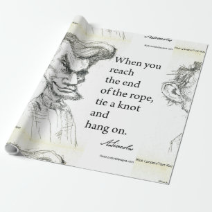 Abe Lincoln & Hang On Tight Quote  Wrapping Paper