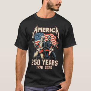 Abe Lincoln Playing Guitar George Washington Usa T-Shirt