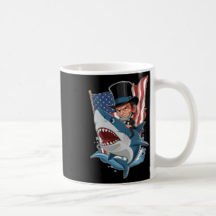 Abe Lincoln Riding Shark Awesome Fourth Of July Gr Coffee Mug