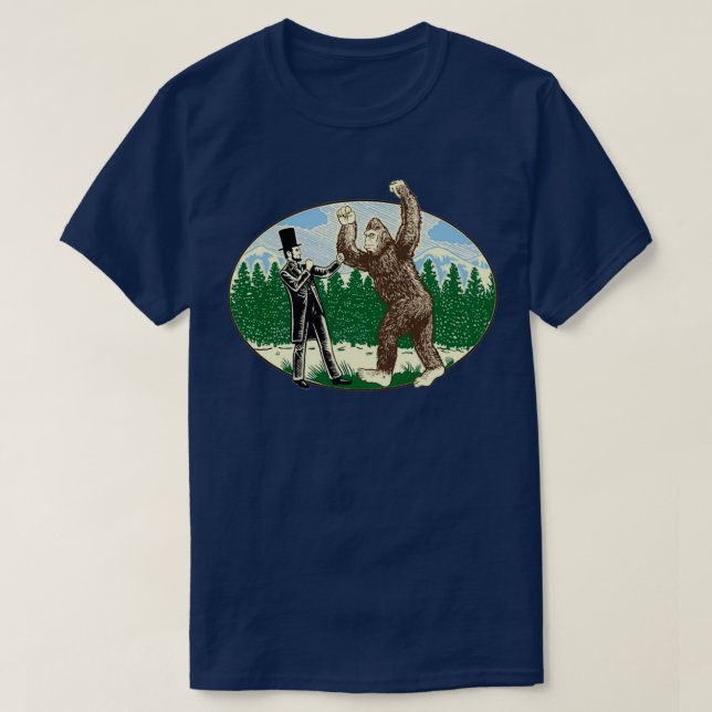 ABE Lincoln Sasquatch Hunter Bigfoot Logo Men Shor T-Shirt (Design Front)