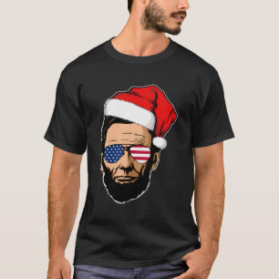 Abe Lincoln With Santa Hat Abraham Lincoln Christm T-Shirt
